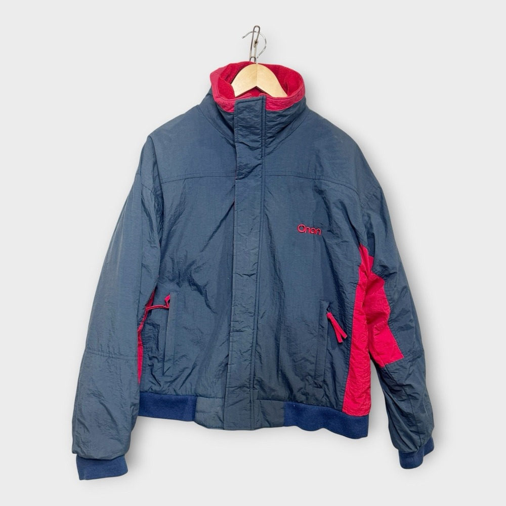 Dunbrooke Jacket Winter Coat Bugaboo Navy Red snow ski retro Mens Large Vintage